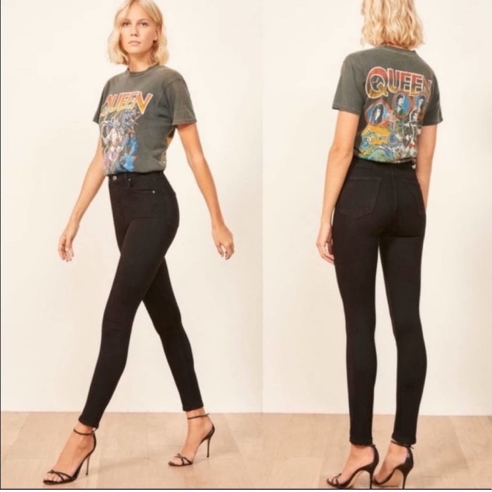 Reformation High Rise Skinny Jeans 29 Black